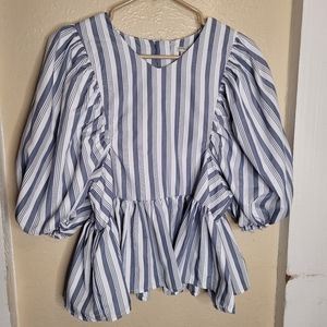 Habitual girls blouse Size 14 Striped Puff sleeves